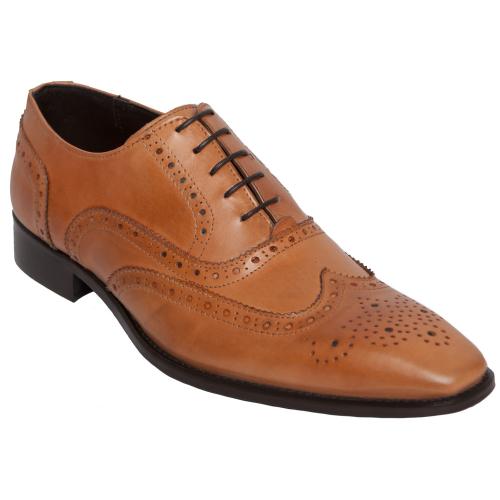 Duca Di Matiste 1516 Melon Genuine Italian Calfskin Leather Shoes With Toe Perforation.